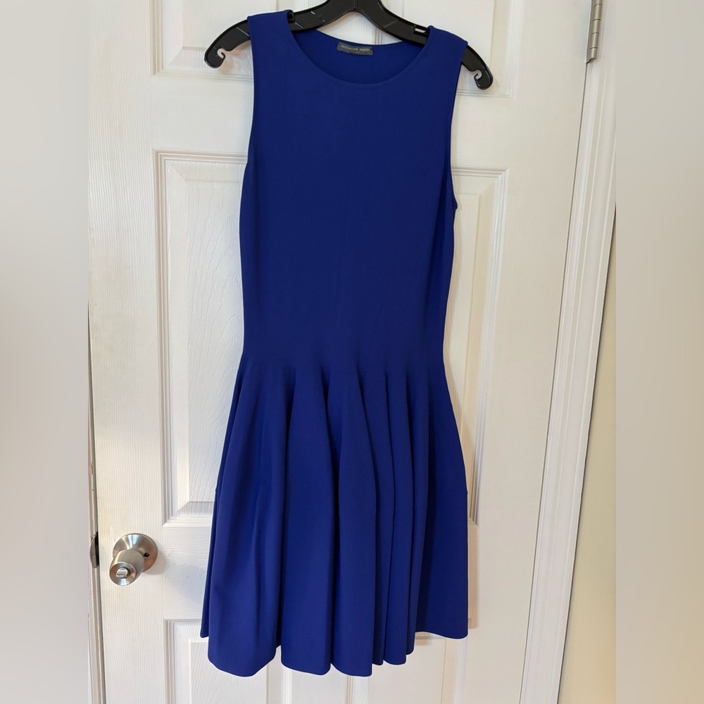 Alexander McQueen Royal Blue Knit Dress Large New